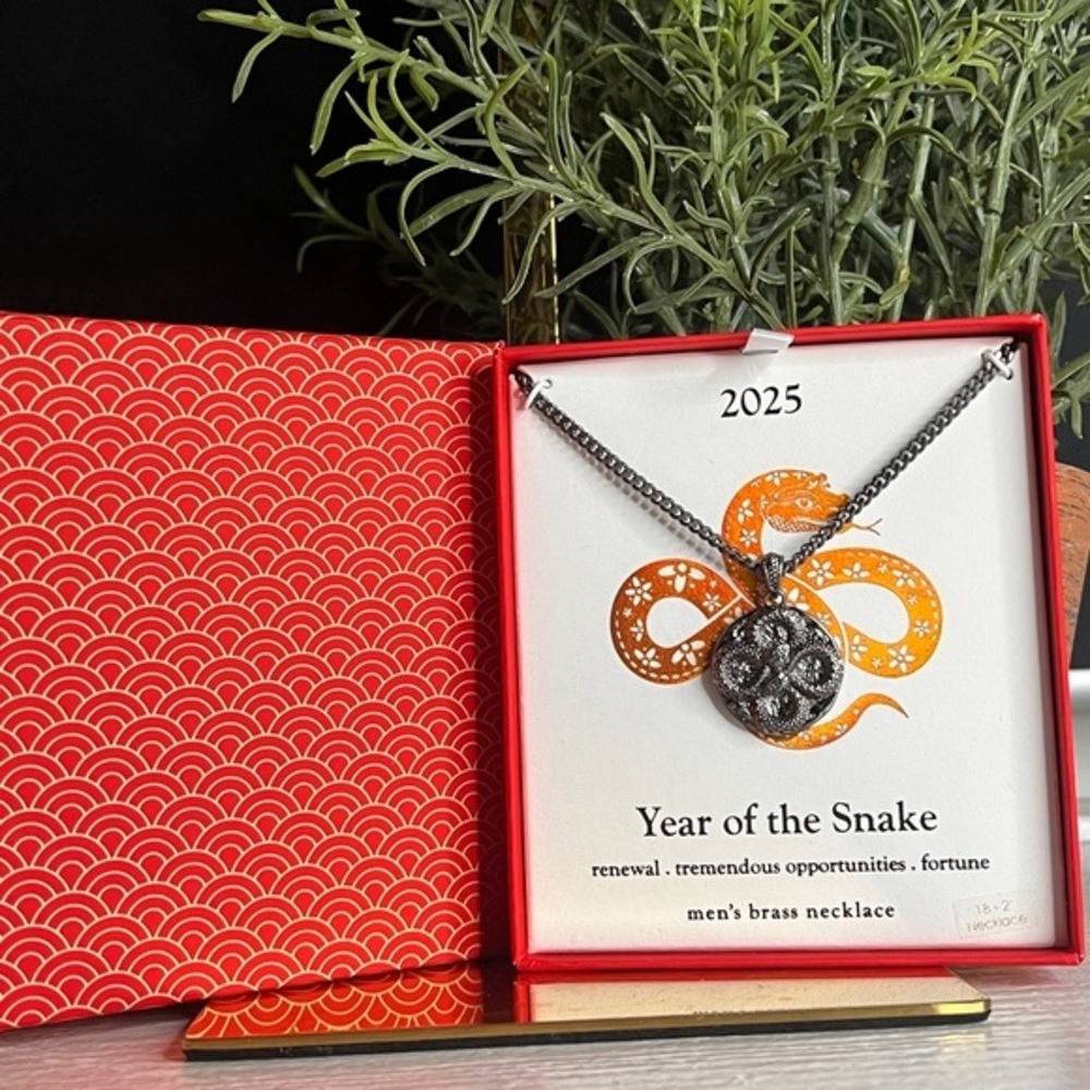 2025 Year of the Snake Necklace Zodiac Symbolic Pendant Gift 18” Chain NWT